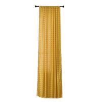 Wholesale Living Room Shading Curtain Panel Bedroom Darkening Checkered Soft Country Style Yellow Geometric Print With Tassels Home Decor