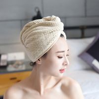 Wholesale Microfiber Bath Towel Hair Dry Quick Drying Lady soft shower cap hat for lady man Turban Head Wrap Bathing Tools