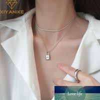 Wholesale 925 Sterling Silver Korean Retro Lock Letter Pendant Necklace Female Sexy Clavicle Chain Simple Jewelry Factory price expert design Quality Latest Style Original