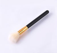 Wholesale Single makeup brushes beauty tool Yellow and white brush head black gold wooden handle loose powder brush style can choose