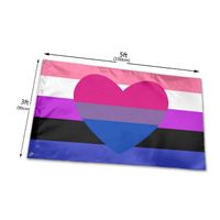 Wholesale Genderfluid Bisexual Bi Pride Gay Flags Banners x5FT D Polyester Vivid Color With Two Brass Grommets