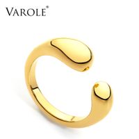 Wholesale VAROLE Super Cute Opening Ring Gold Color Small Brass Engagement Ladies Rings for Women Party Gifts Fashion Jewelry Ringen Anell