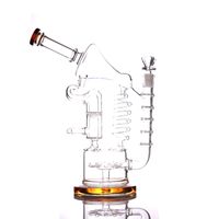 Wholesale hookahs quot Glass Bong recycler dab rig Double tubes water bongs Nice pipes bubbler