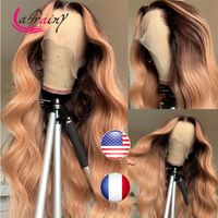 Wholesale Lace Wigs Ombre HD Transparent x6 Body Wave Pink Frontal Human Hair Highlight Colored Remy Wig Pre Plucked Bleached Knots