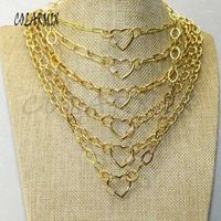 Wholesale Pendant Necklaces Fashion Spiral Heart Clasp Necklace Gold Color Jewelry Chain Handmade Jewerly