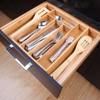 Wholesale 7 grids Kitchen Cutlery Storage Box Expandable Groceries Tray Bamboo Tools Drawer Organizer Multifunctional Cutlery Holder Y1116