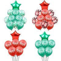 Wholesale Party Decoration Red Green Christmas Balloon Latex Confetti Aluminum Foil Xmas Eve Supplies