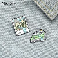 Wholesale Pins Brooches Camping Enamel Pin Custom Mountain Forest Po Picture Book Brooch Bag Clothes Lapel Pins Badge Jewelry Gift For Friends