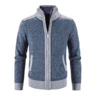 Wholesale Men s Jackets Male Sweater Coat Warm Jacket Long Sleeve Stand Collar Men Knitwear Knitted Cardigan Overcoat Zipper