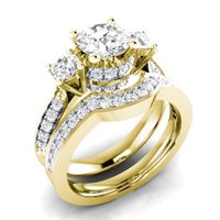 Wholesale 14K Gold Peridot Diamond Ring Set Jewelry for Women Anillos De Bizuteria anillos mujer Gemstone bijoux femme Jewelry Rings men