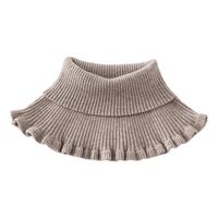 Wholesale Scarves Ladies Turtleneck Ribbed Knitted False Fake Collar Winter Windproof Solid Color Ruffles Detachable Scarf Wrap