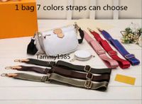 Wholesale Straps Women Favorite Leather Handbags Multi Pochette Accessories Purses White Flower Mini Pochette Cross body Bag Shoulder Bags
