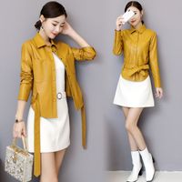 Wholesale New plus size xl female women s Autumn leather jacket fashions outerwear ladies jackets