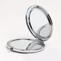 Wholesale Metal Compact Mirror Makeup Foundation Foldable Hand Mirrors Base Double Sides Circle Lookingglass Stainless Steel Cosmetic jy C2