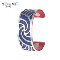 Wholesale Cremo DIY Colors Cuff Bangle Leather Sliver Bracelet George France Jewelry Pulseiras Love Bangles for Women Femme Bijoux