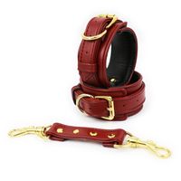 Wholesale Newest Exotic Sexy Accessories of Leather Bdsm Bondage Handcuffs Strap Ankle Cuffs for Men Women Slave Restraints Flirt Sex Toys