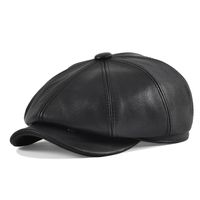 Wholesale VOBOOM Winter Leather Newsboy Cap Black Flat Caps Gatsby Apple Driver Hat Panel Golf Hats Cabbie Headwear
