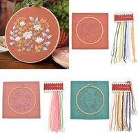 Wholesale Paintings Chzimade DIY Ribbons Embroidery For Beginner Needlework Practice Kits Cross Stitch Floral Wall Painting Art Home Decoration1