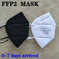 Wholesale KN95 FFP2 CE Mask EU Whitelist Black Designer Face Mask respirator filter Anti Fog Haze and Influenza dustroof layer protective