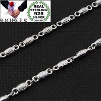 Wholesale Chains MHXFC European Fashion Man Male Party Birthday Wedding Gift Olive Beads Sterling Silver Chain Necklace NL2071