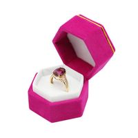 Wholesale Hexagonal Velvet Jewelry Boxes Valentine Day Ring Box Plastic Ring Storage Box Jewelry Display Holder For Ring Earrings Xmas Gift K2