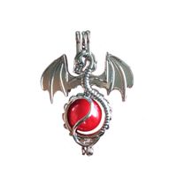 Wholesale Big Silver Dragon Cage with Edison Pearl Random Color Freshwater Pearl mm Cage Locket Pendant Jewelry Makings for Oyster Pearls Essenti