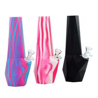Wholesale Diamond Silicone Bong Water Pipes Hookah inch Oil Rigs Smoking Tobacco Pipe