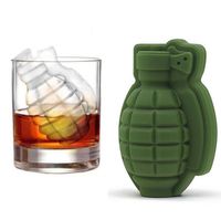 Wholesale 3D Grenade Shape Ice Cube Mold Creative Ice Cream Maker Party Drinks Silicone Trays Molds Kitchen Bar Tool Mens Gift