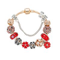 Wholesale Charm Bracelets VIOVIA Gold Chain Clover For Women Crystal DIY Red Beads Bangles Pulsera Fashion Jewelry B16130