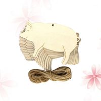 Wholesale Small Animal Supplies Shape Wood Wooden Cutout Blank Gift Tags Label Unfinished With Ropes For Wi