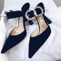 Wholesale Sparkling Sequins Lace Wedding Shoes CM High Comfortable Designer Bridal Pointed T Wedding Evening Party Prom Shoes Black In Stock