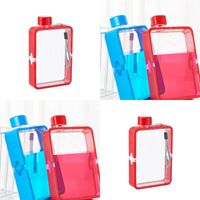Wholesale A5 ml Square Water Cup Portable Outdoor Sports Plastic Kettle Red Blue Creative Paper Drinks Bottle New Pattern kn J2