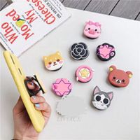 Wholesale Hand Soft Silicone Phone Holder Cartoon Animal Cute Caw Cellphone Flexible Grip Finger Ring Expanding Stand Mix Mounts