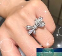Wholesale Shiny Side New Fashion Brand Jewelry Zirconia Butterfly Engagement Rings for Women Gift Adjustable Open Wedding Rings Factory price expert design Quality