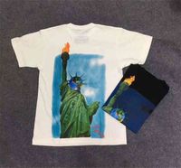 Wholesale Travis Scott Wen Statue of Liberty Printed Women Men Top Tees T shirt Astroworld
