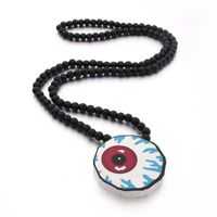 Wholesale Goodwood Jewelry Nyc Hiphop Eyeball Necklace Necklace Beaded Wood Pendent1