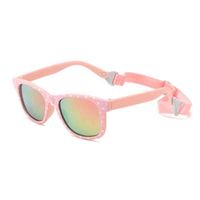 Wholesale wholale custom flexible rubber kids toddler sun glass shad polarized mirror square fram baby sunglass with strap