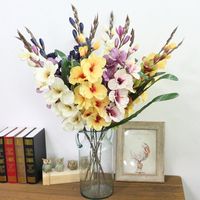 Wholesale Decorative Flowers Wreaths Flone cm Artificial Orchid For Wedding Home Decoraiton Accessories Fake Gladiolus Table Arrangement Foral1