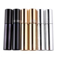 Wholesale 10ML UV Plating Atomizer Mini Refillable Portable Perfume Bottle Spray Bottles Sample Empty Containers Gold Silver Black Color DHD3168