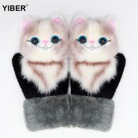 Wholesale Fashion Christmas Gifts Kids Gloves Years Winter Warm Children s Plus Velvet Thickened Cartoon Outfit Girl Glove