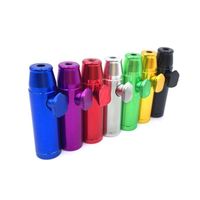 Wholesale Snuff Bullet Inches Matt Finish Contain g Snuff Bullet Pipe Aluminum Metal Snorter Smoking Pipes Portable Colorful Gift with ind