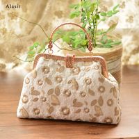 Wholesale Alasir original design women handbags chinese style elegant lady high quality embroidered lace handmade clasp bag Q1117
