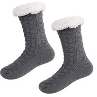 Wholesale Women Slipper Socks Crochet Knit Sock Chunky Fleece Plush Ankle Lined Socks Non Slip Cashmere Stockings Rain Snow Boots Floor Sock E121506