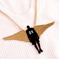 Wholesale 2021 New Golden Wing Silhouettes Large Pendant Necklace for Women Man Hyperbole Accessories cm Chain Trendy Acrylic Jewelry
