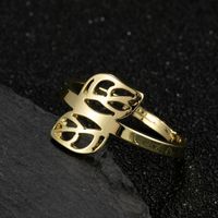 Wholesale Personality Stainless Steel Gold Silver Color Leaf Rings for Women Wedding Jewelry Adjustable Antique Finger Ring Anillos
