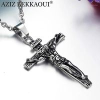 Wholesale Pendant Necklaces Cross For Women Men Luxury Jesus Necklace Women Men Stainless Steel Jewelry INRI Crucifix Piece Pendants1