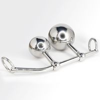Wholesale Metal Stainless steel female ball chastity Male slave chastity lock device anal dildo butt plug Ball massager