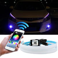 Wholesale RGB Daytime Running Light DRL Auto Lamp Multi Color LED Strip Flexible For Headlight APP Bluetooth Control Waterproof