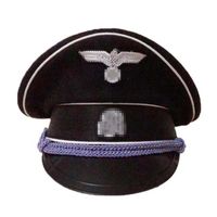 Wholesale WWII Army Elite Infantry German Officer Wool Hat Visor Cap Silver Cord Field