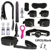 Wholesale Sex Toys For Woman Adult Games Hand s Whip Mouth Gag Rope Metal Butt Plug Bdsm Bondage Set Bead Anal Plug Vibrator Y190713